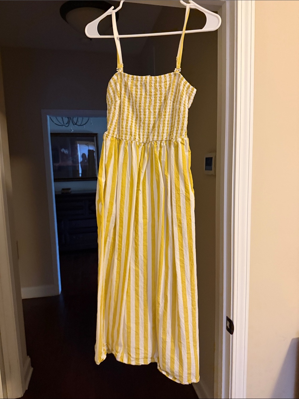 Yellow and White Striped Sundress